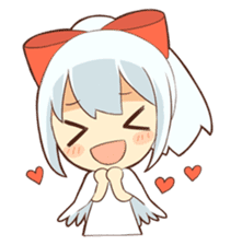 white crane girl sticker #10507311