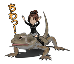 Kunoichi and Pogona vitticeps of Futoppi sticker #10509160
