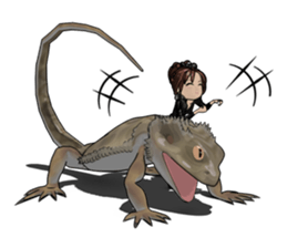 Kunoichi and Pogona vitticeps of Futoppi sticker #10509163