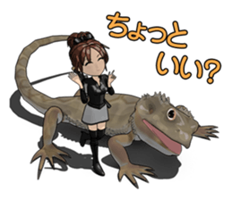 Kunoichi and Pogona vitticeps of Futoppi sticker #10509164