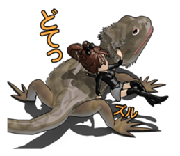 Kunoichi and Pogona vitticeps of Futoppi sticker #10509166