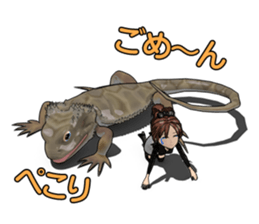 Kunoichi and Pogona vitticeps of Futoppi sticker #10509169