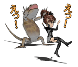 Kunoichi and Pogona vitticeps of Futoppi sticker #10509179