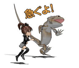 Kunoichi and Pogona vitticeps of Futoppi sticker #10509180