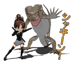 Kunoichi and Pogona vitticeps of Futoppi sticker #10509196