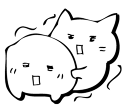 Gentle cat and seal. sticker #10513007