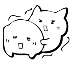 Gentle cat and seal. sticker #10513007