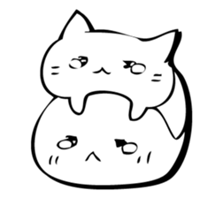 Gentle cat and seal. sticker #10513009