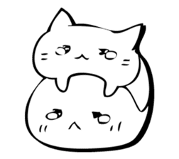 Gentle cat and seal. sticker #10513009