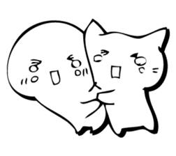 Gentle cat and seal. sticker #10513010