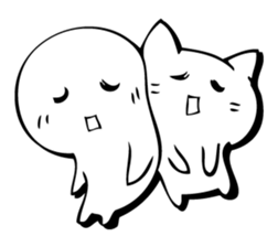 Gentle cat and seal. sticker #10513020