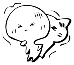 Gentle cat and seal. sticker #10513021