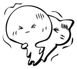 Gentle cat and seal. sticker #10513021