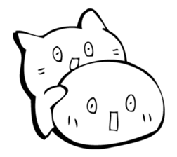 Gentle cat and seal. sticker #10513025