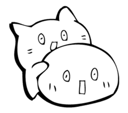 Gentle cat and seal. sticker #10513025