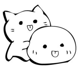 Gentle cat and seal. sticker #10513026