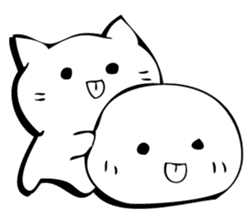 Gentle cat and seal. sticker #10513026