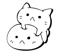 Gentle cat and seal. sticker #10513029