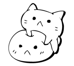 Gentle cat and seal. sticker #10513029