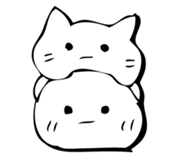 Gentle cat and seal. sticker #10513030