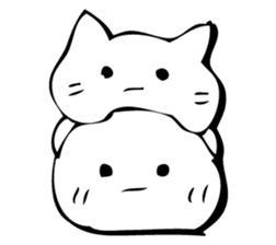 Gentle cat and seal. sticker #10513030