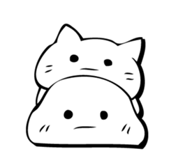 Gentle cat and seal. sticker #10513031