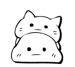 Gentle cat and seal. sticker #10513031