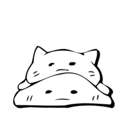 Gentle cat and seal. sticker #10513032