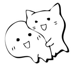 Gentle cat and seal. sticker #10513037