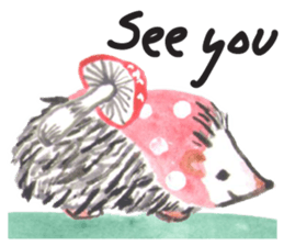 Hedgehogs of the mushroom forest sticker #10516722