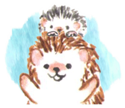 Hedgehogs of the mushroom forest sticker #10516737