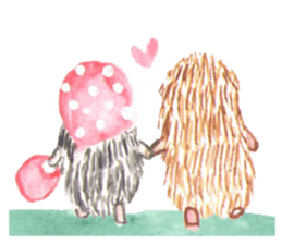 Hedgehogs of the mushroom forest sticker #10516751