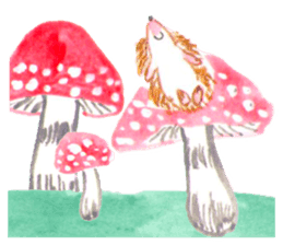 Hedgehogs of the mushroom forest sticker #10516754