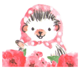 Hedgehogs of the mushroom forest sticker #10516756