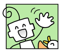 Happy Duckling and Square Kid sticker #10518164