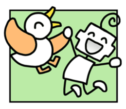Happy Duckling and Square Kid sticker #10518174