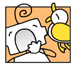 Happy Duckling and Square Kid sticker #10518179