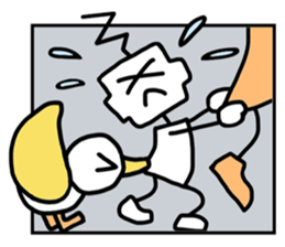 Happy Duckling and Square Kid sticker #10518191