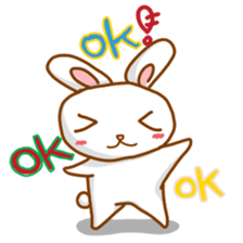 black and white cute bunny sticker #10519844