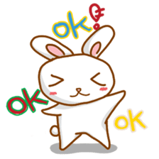 black and white cute bunny sticker #10519844