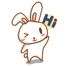 black and white cute bunny sticker #10519846
