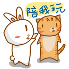 black and white cute bunny sticker #10519850