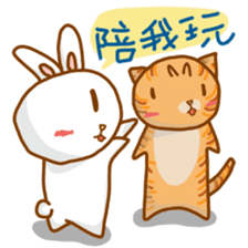 black and white cute bunny sticker #10519850