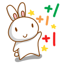 black and white cute bunny sticker #10519855