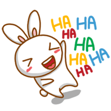 black and white cute bunny sticker #10519856