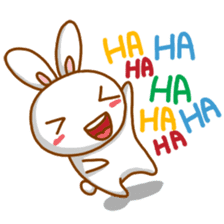 black and white cute bunny sticker #10519856