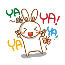 black and white cute bunny sticker #10519864