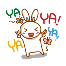 black and white cute bunny sticker #10519864