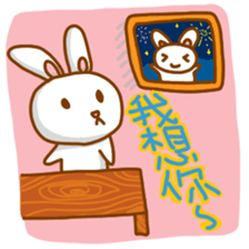 black and white cute bunny sticker #10519867