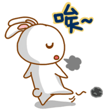 black and white cute bunny sticker #10519879